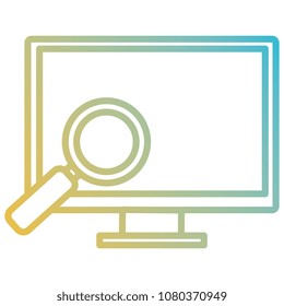computer display with magnifying glass