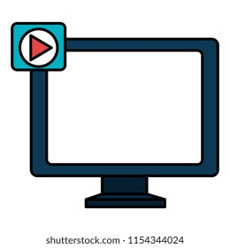 computer display with media player icon