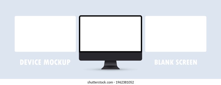 Computer display mockup icon. Device mockup, lank screen. Vector EPS 10. Isolated on background.