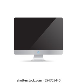 Computer display monitor   isolated on white background . Vector illustration eps10