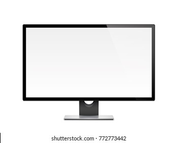 Computer display, monitor, realistic, 3D, isolated - stock vector.