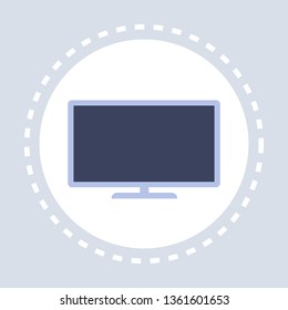 computer display monitor screen pc icon flat isolated