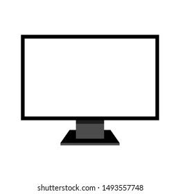 computer display monitor with white blank screen isolated on white background. vector illustration