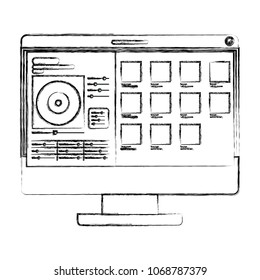 computer display with music software