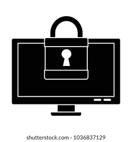 computer display with padlock
