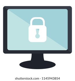 computer display with padlock