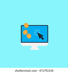 computer display pay per click vector icon