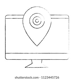 computer display with pointer location