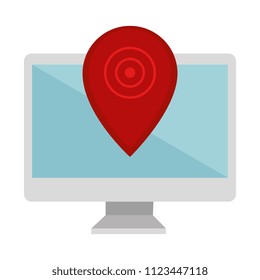 computer display with pointer location