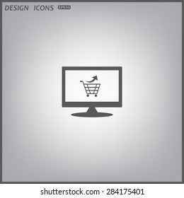 computer display. remove from the shopping cart. icon. vector design