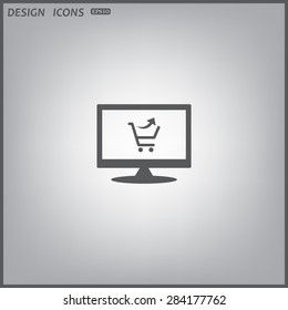 computer display. remove from the shopping cart. icon. vector design
