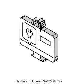 computer display repair isometric icon vector. computer display repair sign. isolated symbol illustration