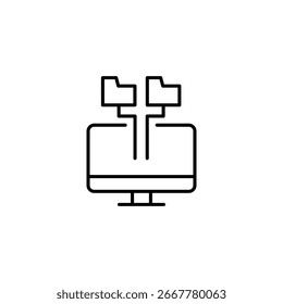 Tela do computador mostrando transferência de arquivos simbolizando movimento de dados