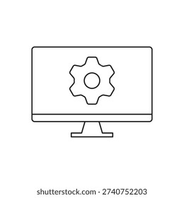 Computer display showing a large gear configuration symbol