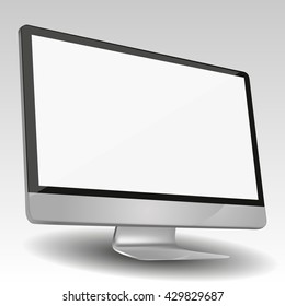 Computer display side isolated on white background.vector .