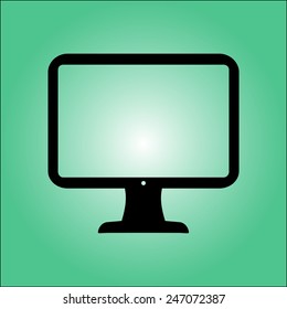 Computer display sign icon. Monitor symbol. Flat design style.