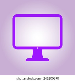 computer display sign icon. Monitor symbol. Flat design style.