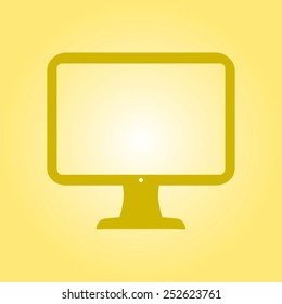computer display sign icon. Monitor symbol. Flat design style.