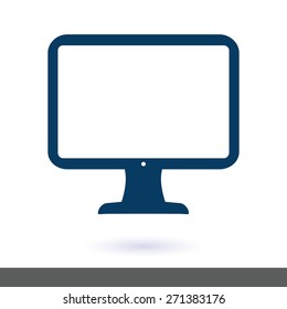 Computer display sign icon. Monitor symbol. Flat design style.