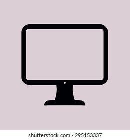 Computer display sign icon. Monitor symbol. Flat design style.