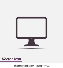 Computer display sign icon. Monitor symbol. Flat design style.