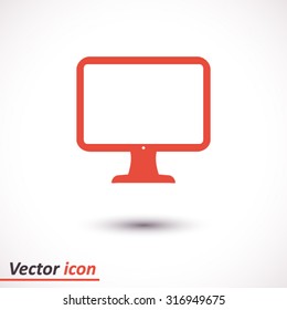 Computer display sign icon. Monitor symbol. Flat design style.