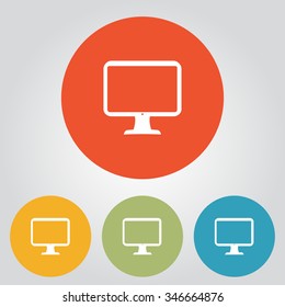 Computer display sign icon. Monitor symbol. Flat design style.