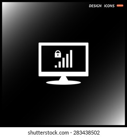 computer display. signal strength indicator, closed access. icon. vector design