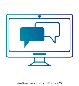 computer display with speech bubbles