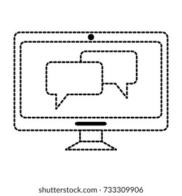 computer display with speech bubbles