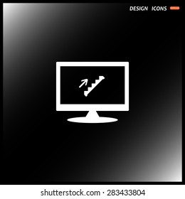 computer display. staircase. icon. vector design