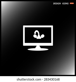 computer display. tap symbol. icon. vector design