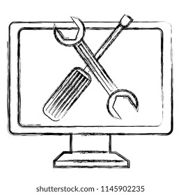 computer display with tools