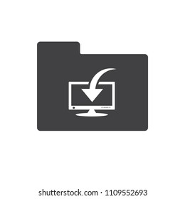 Computer Display vector icon for web design in a flat style