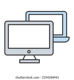 Computer display Vector icon which is suitable for commercial work

