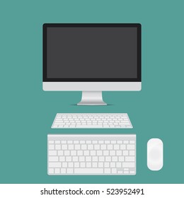 Computer display vector illustration.Flat Design.