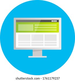Computer display with web page icon