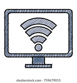computer display with wifi signal