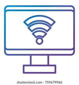 computer display with wifi signal