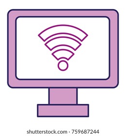 computer display with wifi signal