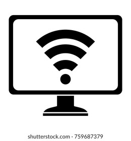 computer display with wifi signal