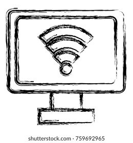 computer display with wifi signal
