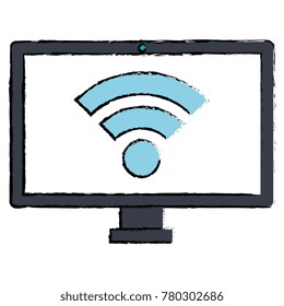 computer display with wifi signal