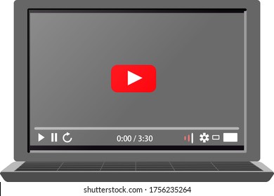 A computer displaying the screen of a video distribution site