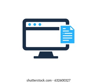 Computer Docs Paper Icon Logo Design Element