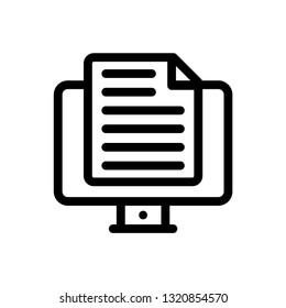 Computer Document Line Icon