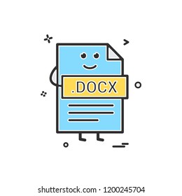 Computer docx file format type icon vector design