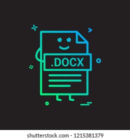 Computer docx file format type icon vector design