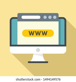 Computer domain icon. Flat illustration of computer domain vector icon for web design