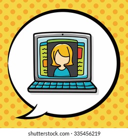 computer doodle, speech bubble